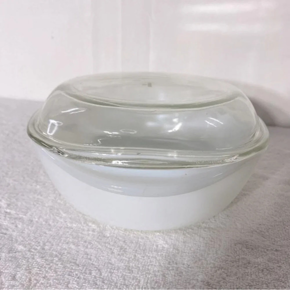 Vintage Dynaware Pyr O Rey Round Casserole With Lid Brown Floral Milk Glass - Picture 11 of 15